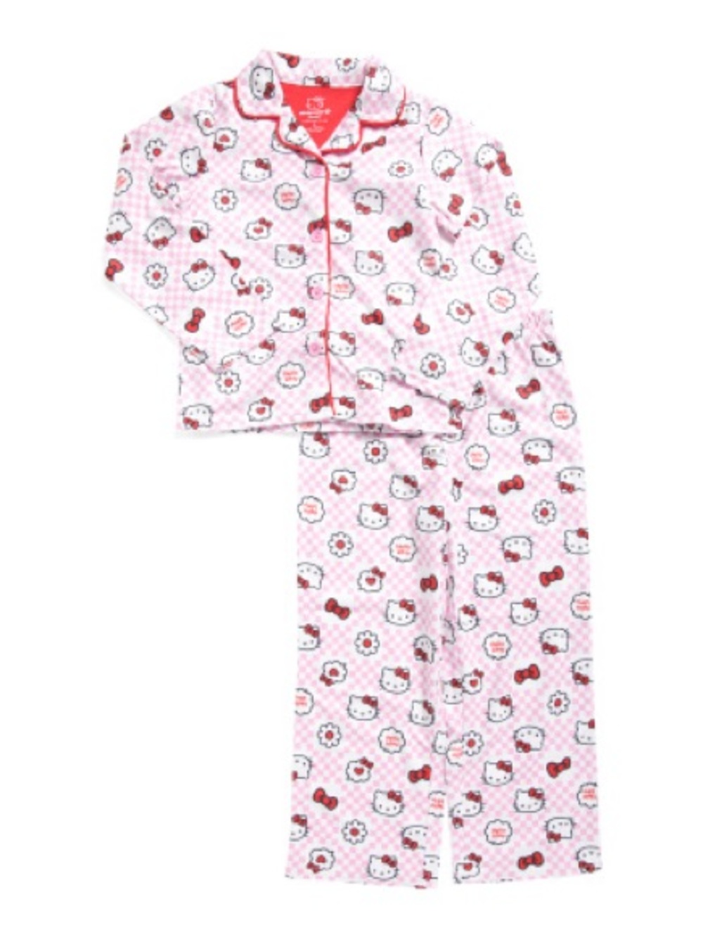 GIRLS HELLO KITTY PINK PAJAMA SET